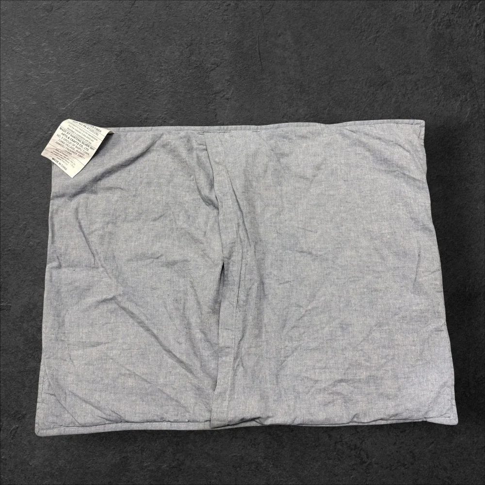 Pottery Barn King Belgian Linen Quilt Comforter 1 Standard Sham Light Blue